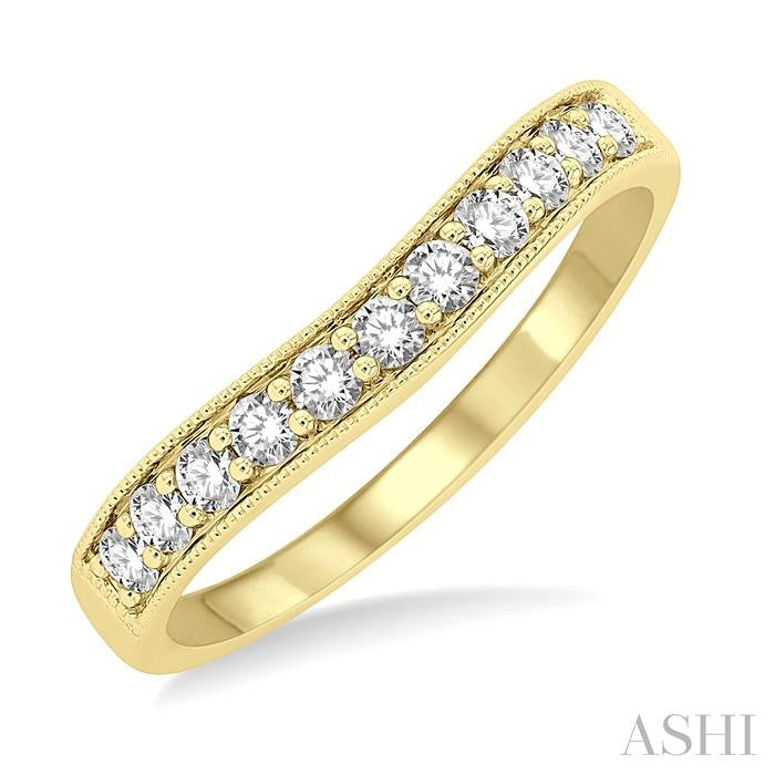 ASHI Curved Diamond Wedding Band 30365PPFHYG