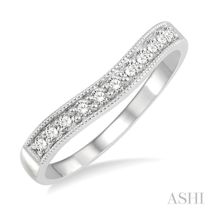 ASHI Curved Diamond Wedding Band 30366PPFHWG