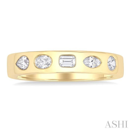 ASHI Mixed Shape Bezel Set Diamond Fashion Band 30374PPFGYG