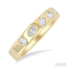 ASHI Mixed Shape Bezel Set Diamond Fashion Band 30384PPFGYG