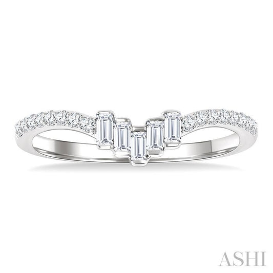 ASHI Chevron Baguette Diamond Wedding Band 303B6PPFGWG