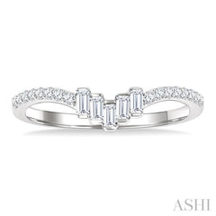 ASHI Chevron Baguette Diamond Wedding Band 303B6PPFGWG