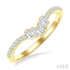 ASHI Chevron Baguette Diamond Wedding Band 303B6PPFGYG