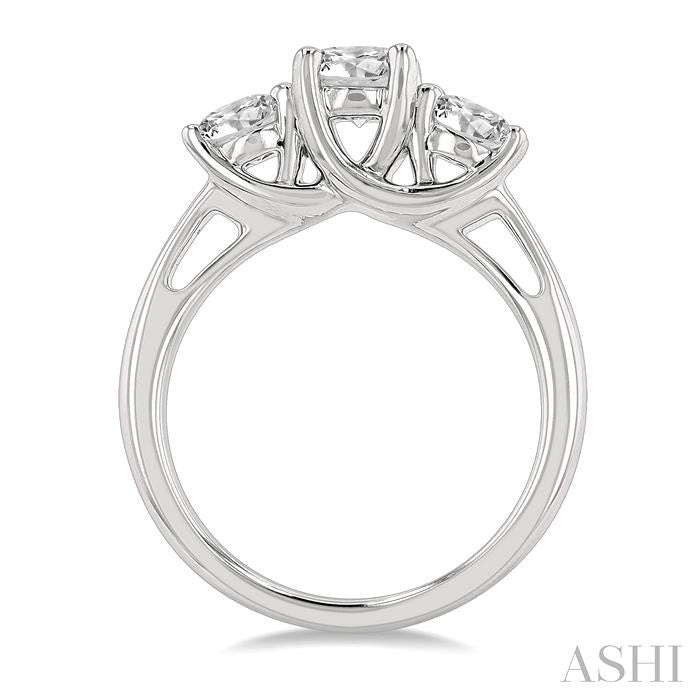 ASHI Round Shape Past Present & Future Diamond Engagement Ring 30410PPFGWG-1.50
