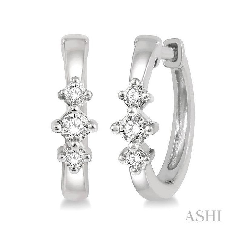 ASHI Past Present & Future Petite Diamond Huggie Fashion Earrings 677V8PPTGERWG