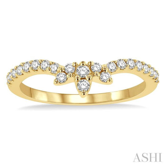 ASHI Chevron Diamond Wedding Band 30455PPFGYG