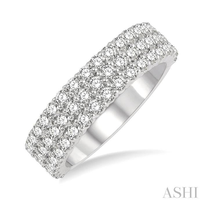 ASHI Three Row Diamond Wedding Band 304E0PPFGWG-1.25