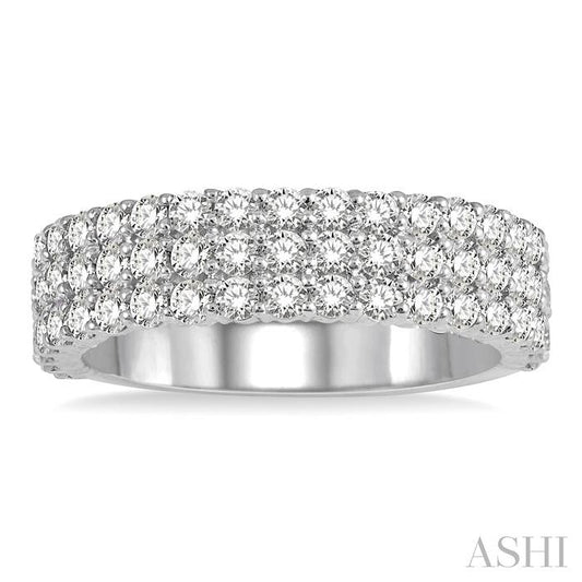 ASHI Three Row Diamond Wedding Band 304E0PPFGWG-1.25