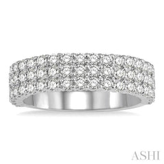 ASHI Three Row Diamond Wedding Band 304E0PPFGWG-1.25