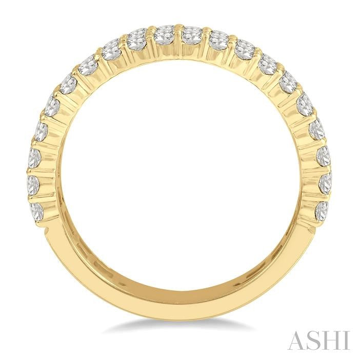 ASHI Three Row Diamond Wedding Band 304E0PPFGYG-1.25