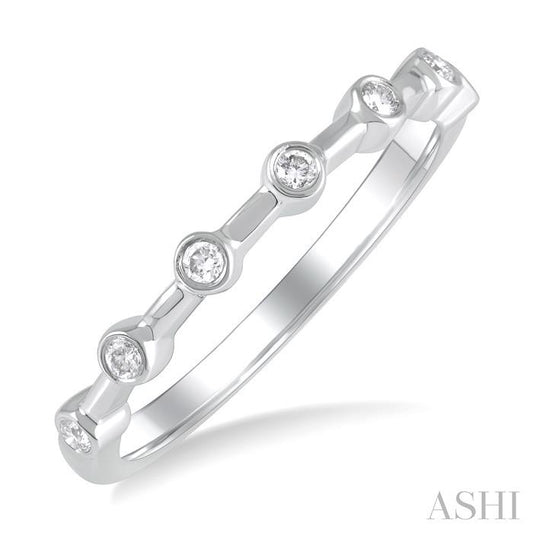 ASHI Stackable Bezel Set Diamond Wedding Band 305B8PPFGWG
