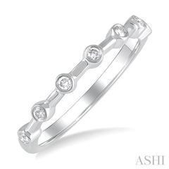 ASHI Stackable Bezel Set Diamond Wedding Band 305B8PPFGWG
