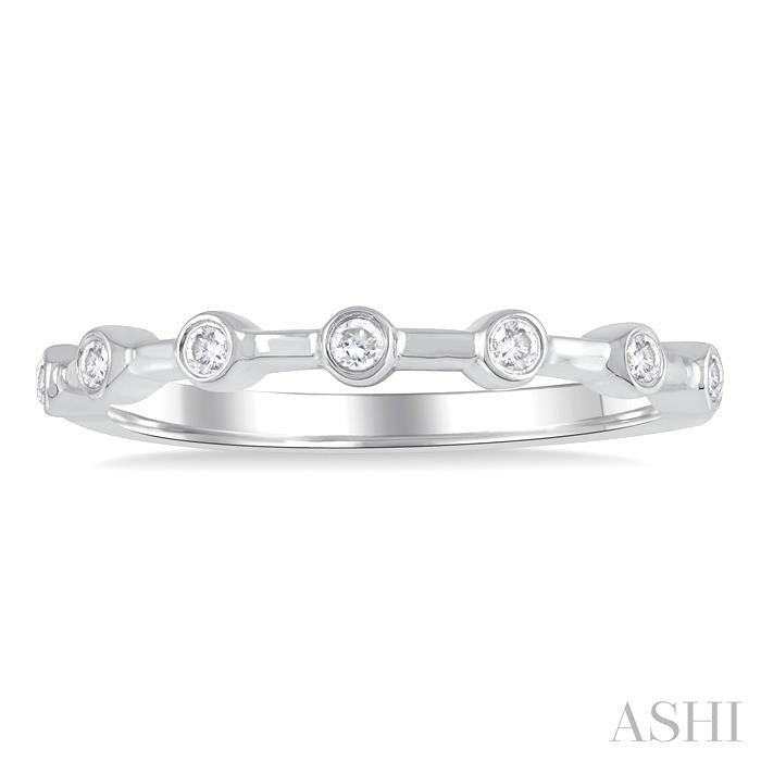 ASHI Stackable Bezel Set Diamond Wedding Band 305B8PPFGWG