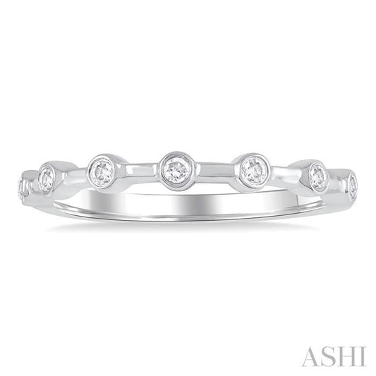 ASHI Stackable Bezel Set Diamond Wedding Band 305B8PPFGWG