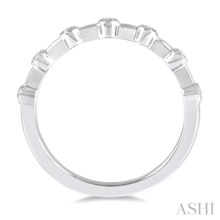 ASHI Stackable Bezel Set Diamond Wedding Band 305B8PPFGWG