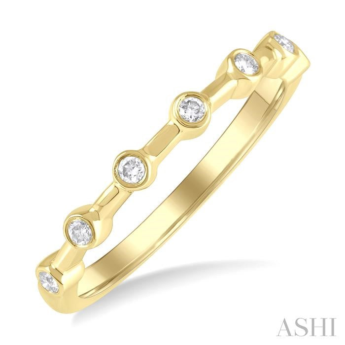 ASHI Stackable Bezel Set Diamond Wedding Band 305B8PPFGYG