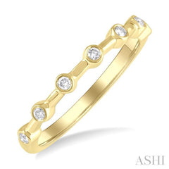 ASHI Stackable Bezel Set Diamond Wedding Band 305B8PPFGYG