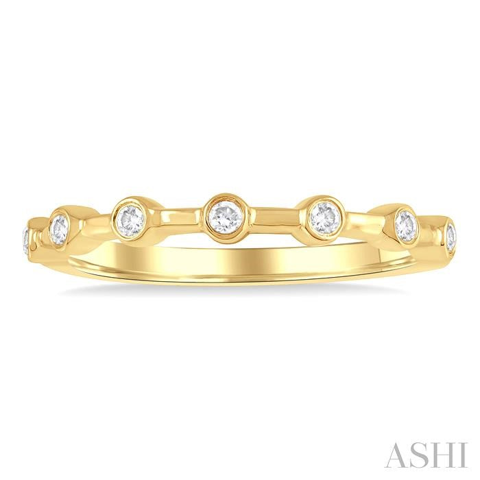 ASHI Stackable Bezel Set Diamond Wedding Band 305B8PPFGYG