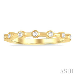ASHI Stackable Bezel Set Diamond Wedding Band 305B8PPFGYG