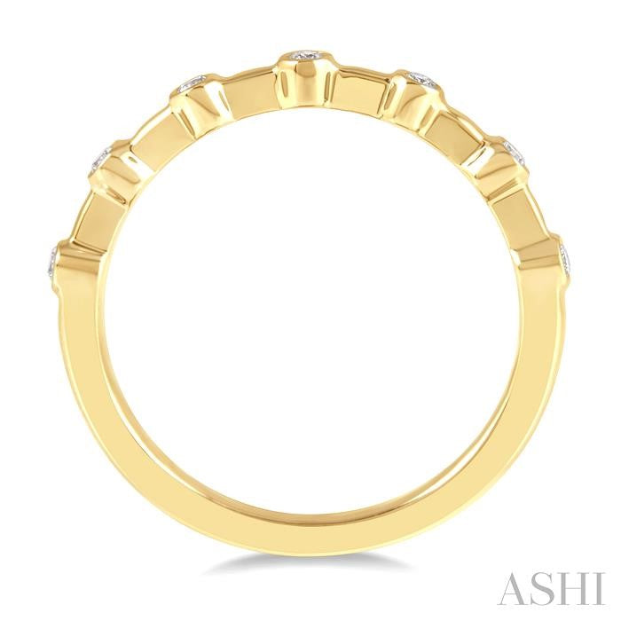 ASHI Stackable Bezel Set Diamond Wedding Band 305B8PPFGYG