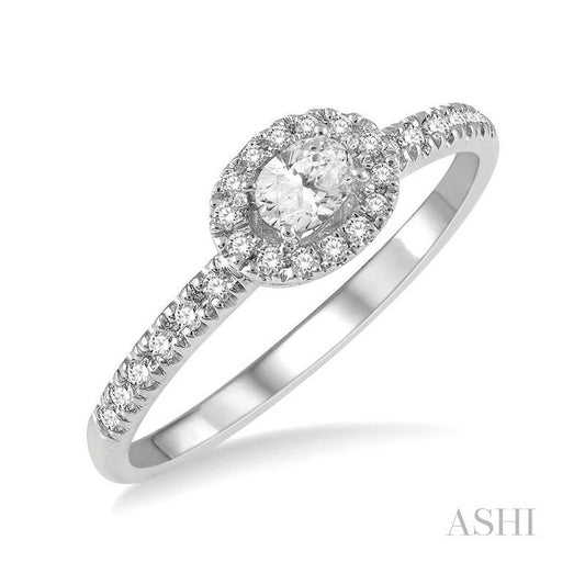 ASHI Stackable Oval Shape Petite Halo Diamond Fashion Ring 363D5PPFHWG