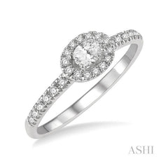ASHI Stackable Oval Shape Petite Halo Diamond Fashion Ring 363D5PPFHWG