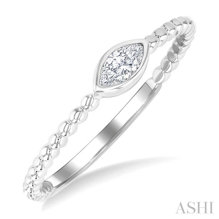 ASHI Marquise Shape East-West Bezel Set Petite Diamond Fashion Ring 309B8PPFGWG-MQ