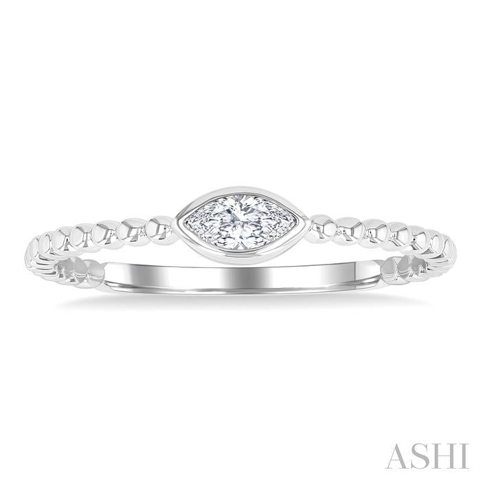 ASHI Marquise Shape East-West Bezel Set Petite Diamond Fashion Ring 309B8PPFGWG-MQ