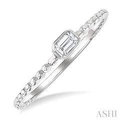 ASHI Emerald Shape East-West Bezel Set Petite Diamond Fashion Ring 309B8PPFGWG-OC