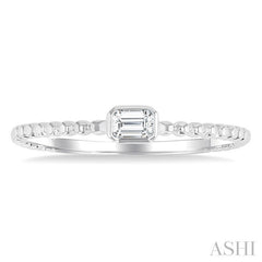ASHI Emerald Shape East-West Bezel Set Petite Diamond Fashion Ring 309B8PPFGWG-OC