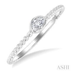 ASHI Oval Shape East-West Bezel Set Petite Diamond Fashion Ring 309B8PPFGWG-OV