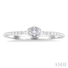 ASHI Oval Shape East-West Bezel Set Petite Diamond Fashion Ring 309B8PPFGWG-OV