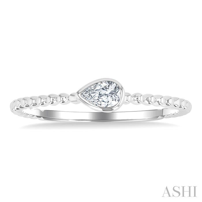 ASHI Pear Shape East-West Bezel Set Petite Diamond Fashion Ring 309B8PPFGWG-PR