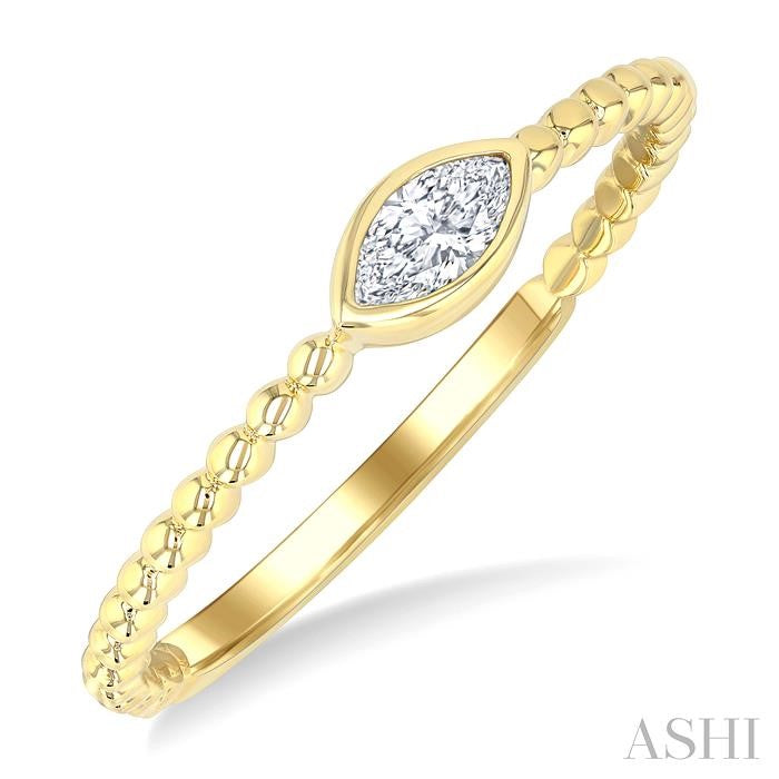 ASHI Marquise Shape East-West Bezel Set Petite Diamond Fashion Ring 309B8PPFGYG-MQ
