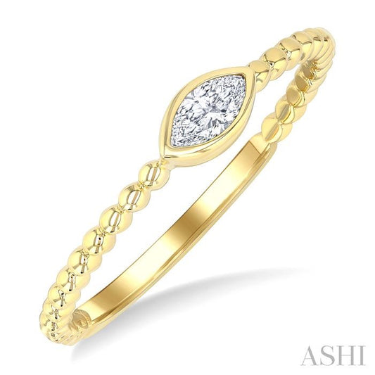 ASHI Marquise Shape East-West Bezel Set Petite Diamond Fashion Ring 309B8PPFGYG-MQ
