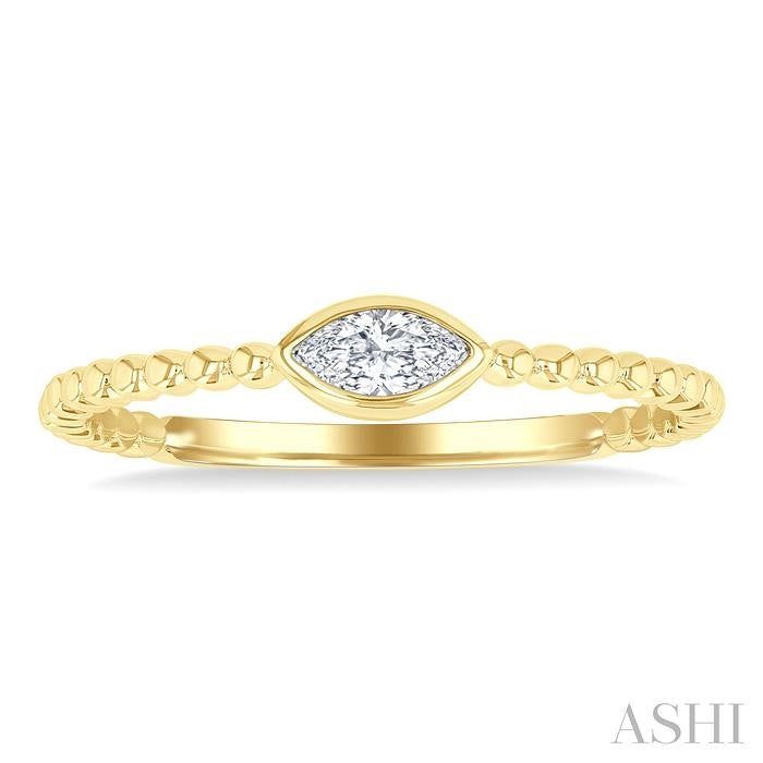 ASHI Marquise Shape East-West Bezel Set Petite Diamond Fashion Ring 309B8PPFGYG-MQ