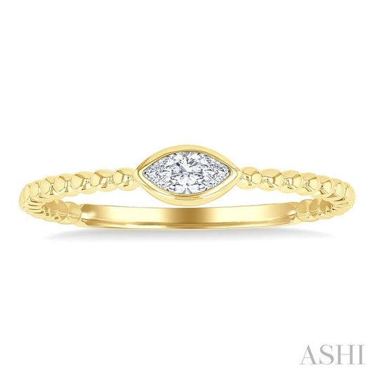 ASHI Marquise Shape East-West Bezel Set Petite Diamond Fashion Ring 309B8PPFGYG-MQ