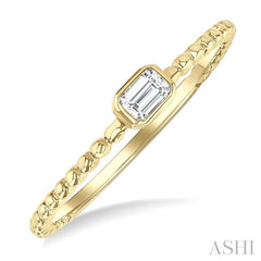 ASHI Emerald Shape East-West Bezel Set Petite Diamond Fashion Ring 309B8PPFGYG-OC