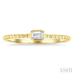 ASHI Emerald Shape East-West Bezel Set Petite Diamond Fashion Ring 309B8PPFGYG-OC