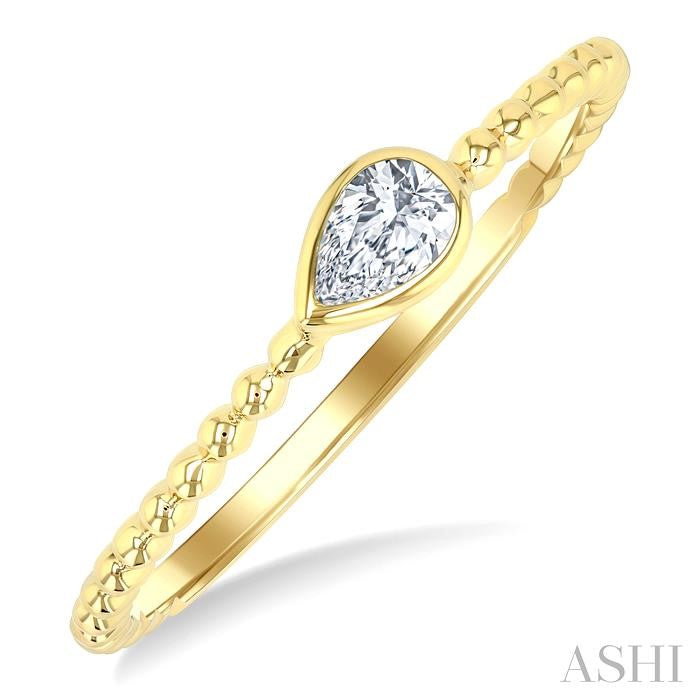 ASHI Pear Shape East-West Bezel Set Petite Diamond Fashion Ring 309B8PPFGYG-PR
