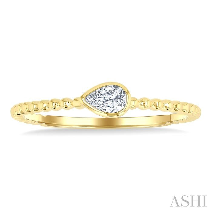 ASHI Pear Shape East-West Bezel Set Petite Diamond Fashion Ring 309B8PPFGYG-PR
