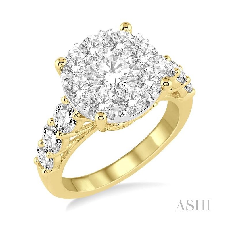 ASHI Round Shape Lovebright Essential Diamond Engagement Ring 140D0PPFVYW-2.00