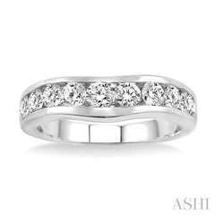 ASHI Channel Set Curved Diamond Wedding Band 31141PPFCW