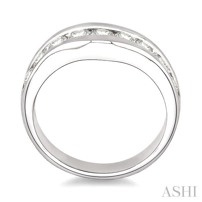 ASHI Channel Set Curved Diamond Wedding Band 31141PPFCW