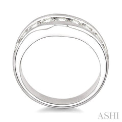 ASHI Channel Set Curved Diamond Wedding Band 31141PPFCW