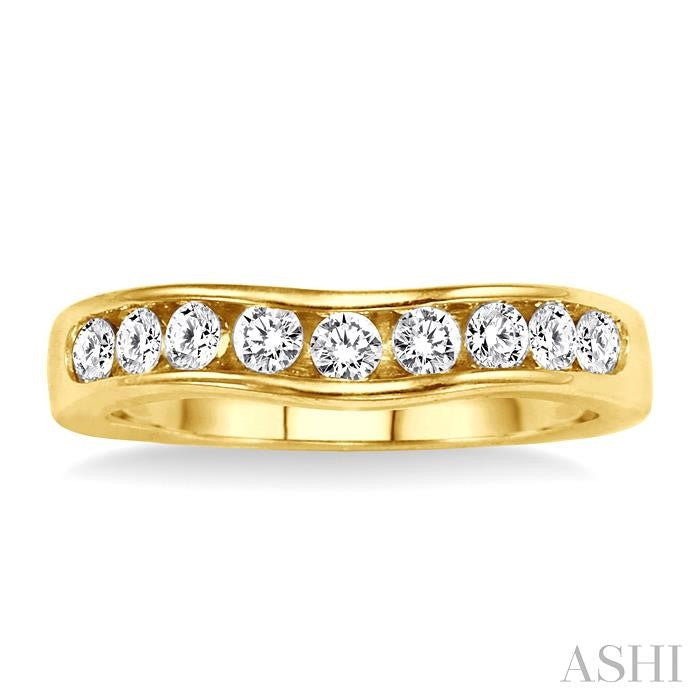 ASHI Channel Set Curved Diamond Wedding Band 31143PPFHYG