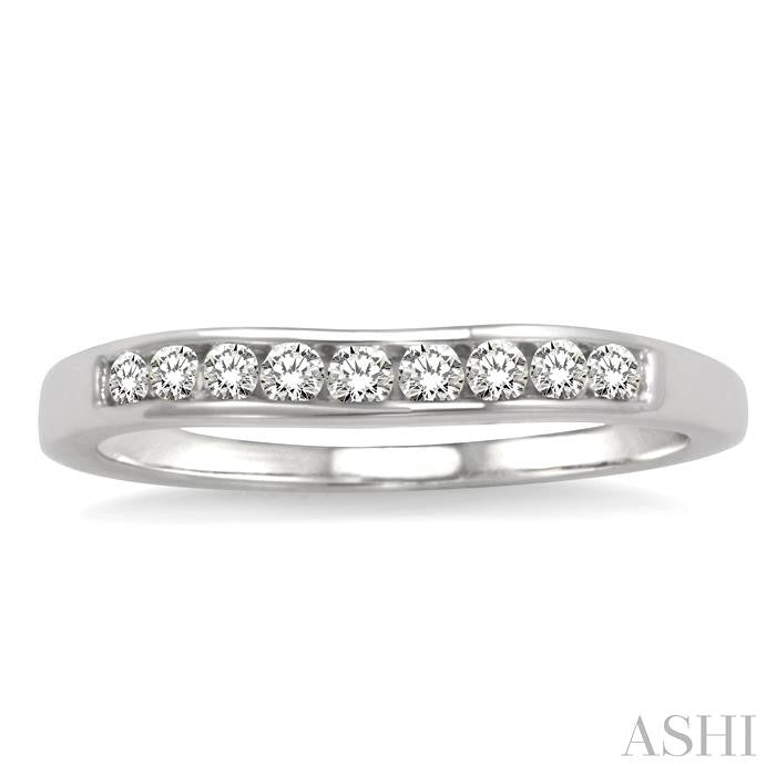 ASHI Channel Set Curved Diamond Wedding Band 31145PPFHWG