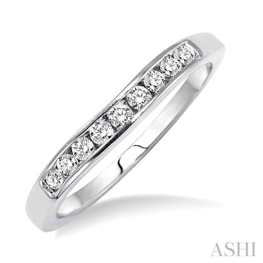 ASHI Channel Set Curved Diamond Wedding Band 31148PPFHWG