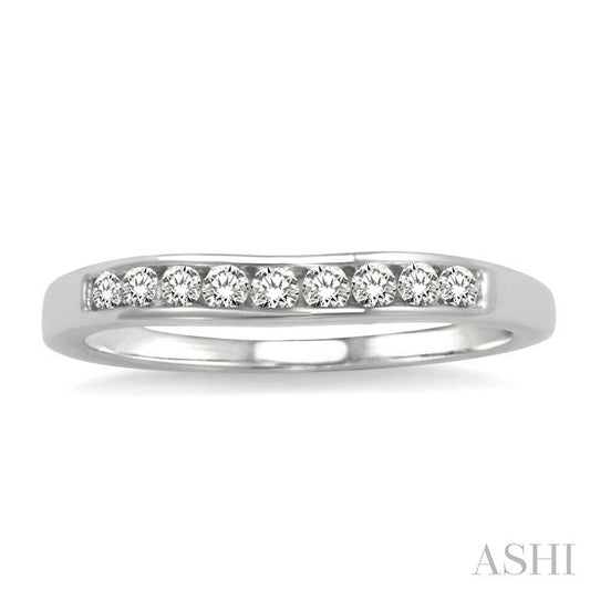 ASHI Channel Set Curved Diamond Wedding Band 31148PPFHWG