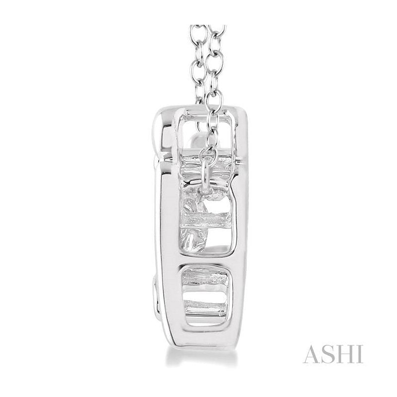 ASHI Silver Mom & Child Emotion Diamond Pendant 80149PPSXSLPD